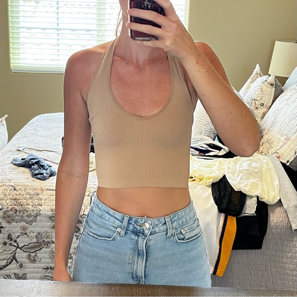 Aritzia Women's Tan Halter Top